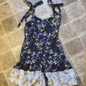 Jun & Ivy Floral Blue And Yellow Sundress